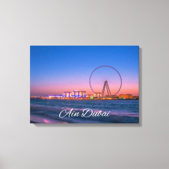 Ain Dubai Observation Wheel at Night Canvas Art (Frente)