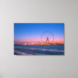 Ain Dubai Observation Wheel at Night Canvas Art