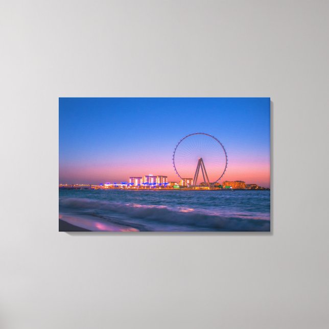 Ain Dubai Observation Wheel at Night Canvas Art (Frente)