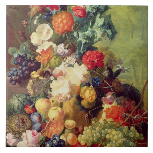 Ainda vida com flores e fruta (Frente)