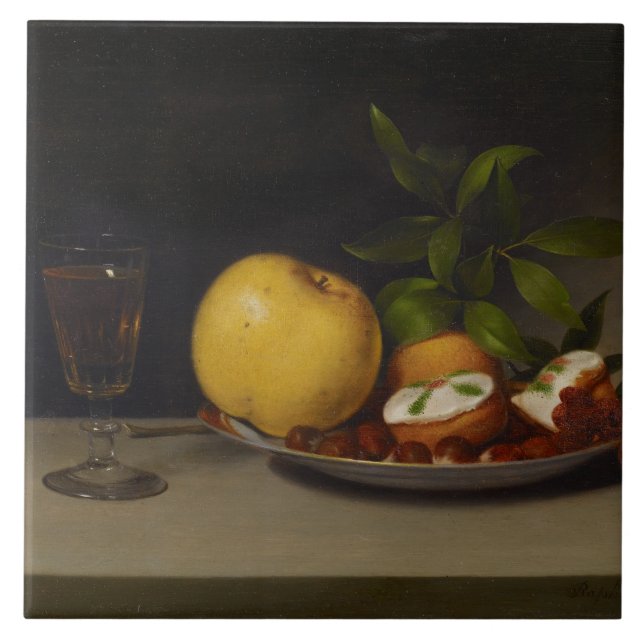 Ainda vida com fruta, bolos e vinho, 1821 (Frente)