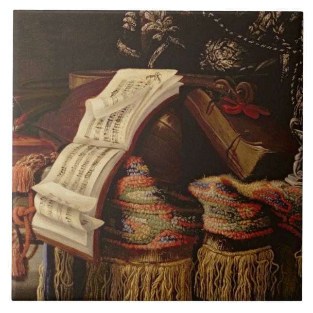 Ainda vida com um livro da partitura (Frente)