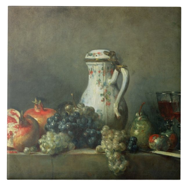 Ainda vida com uvas e romã, 1763 (óleo (Frente)