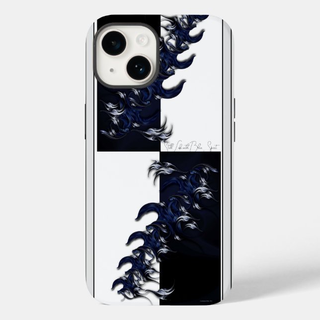 "Ainda viva com espírito azul", iPhone 14 Case (Verso)