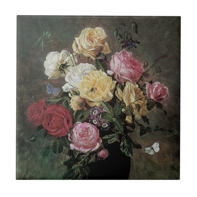 "Ainda viva com flores em Vase" por Olaf Hermansen (Frente)