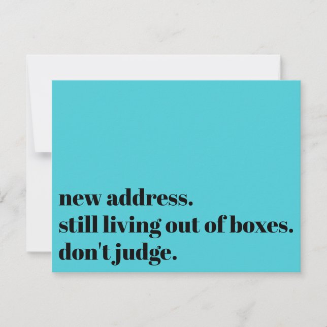 Ainda vivendo com caixas, não julgue o Cartão Turq (Frente)