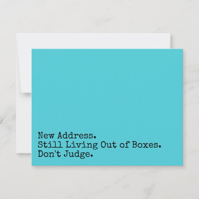 Ainda vivendo com caixas, não julgue o Cartão Turq (Frente)