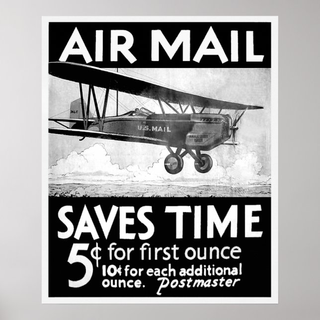 Air Mail Poster - Vintage (Frente)