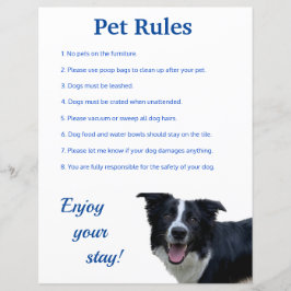 Airbnb Vrbo Pet Rules Sinal Modelo Home Flyer