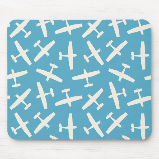 Aircraft Pattern Mouse Pad | Estilo Retro Vintage (Frente)