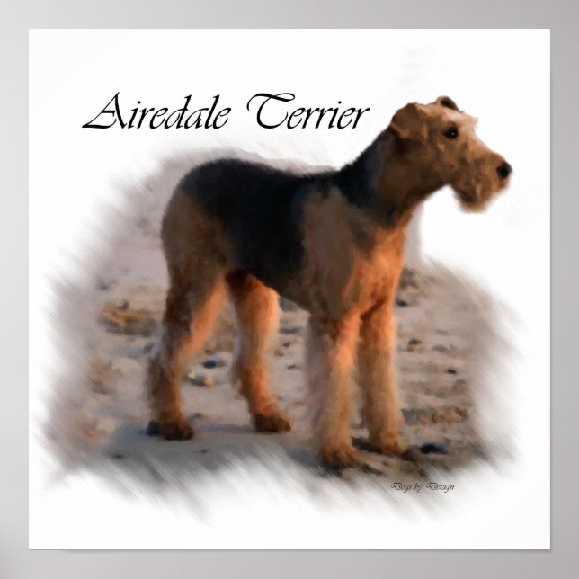 Airedale Terrier Art Impressão presentes (Frente)