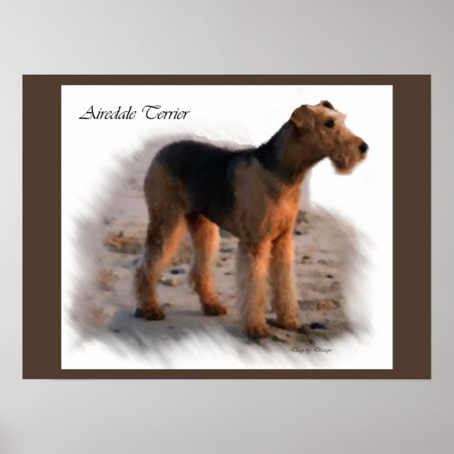 Airedale Terrier Art Impressão presentes (Frente)