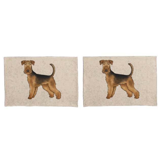 Airedale Terrier Cute Cartoon Dog Bingley Terrier (Frente - conjunto)