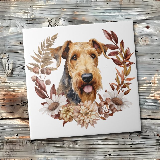 Airedale Terrier Dog Autumn Wreath (Criador carregado)