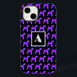 Airedale Terrier Dog Pnk Blu Silhouette Mono Black<br><div class="desc">Capa de telefone Monogrammed Airedale Terrier: Perfeito para Cachorros. Atualize o estilo do seu telefone com esta capa de telefone de cão cativante! Apresentando uma charmosa silhueta de raça de cachorro em um padrão rosa e azul em um fundo preto,  e personalizado com sua inicial.</div>