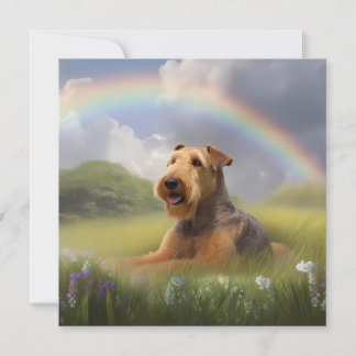 Airedale Terrier Memorial Nome de Cão Personalizad
