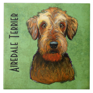 Airedale Terrier pintado à mão
