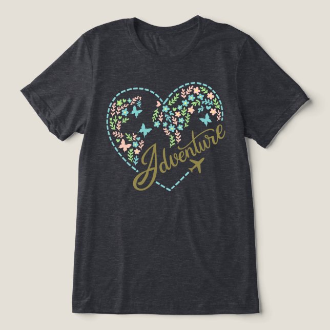 Airplane Mode Adventure Heart Graphic for Women  (Design frontal)