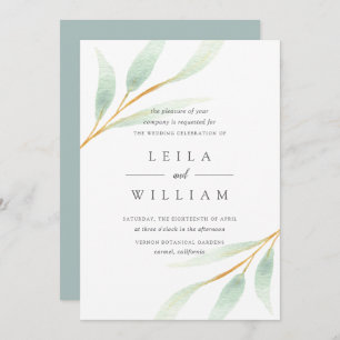 Airy Botanical Convite De Casamento