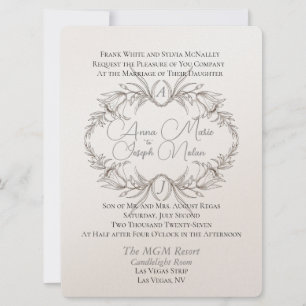 Airy Floral Motif Flat Wedation Convite