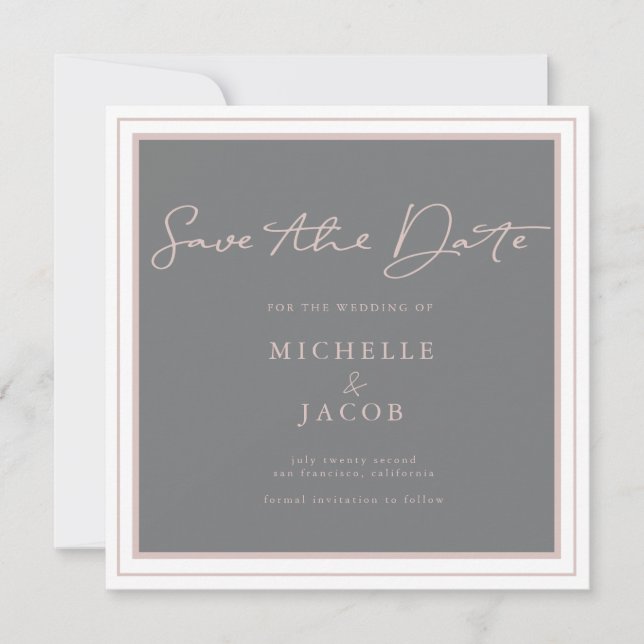 Airy Pastel | Cartão Quadrado de Save The Date (Frente)