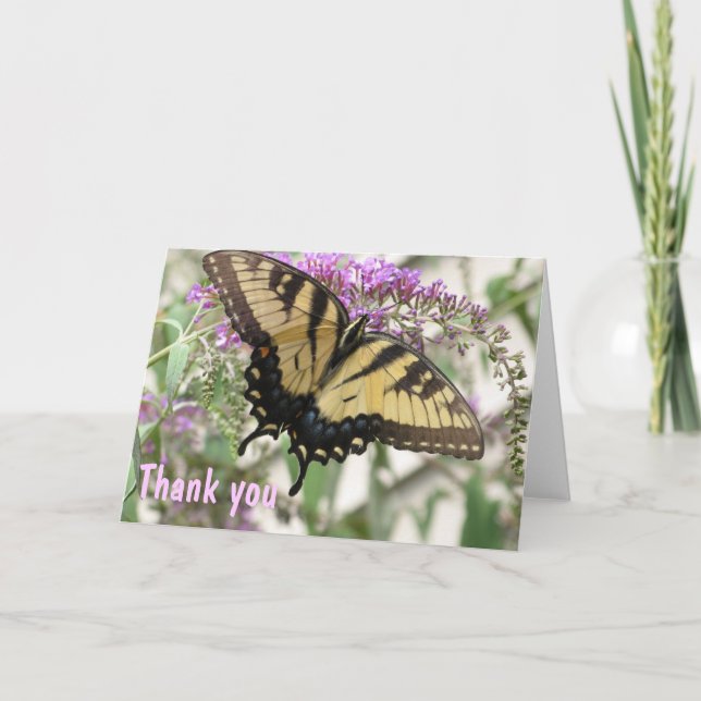 AJ- Cartões de agradecimentos de Arte de Borboleta (Frente)