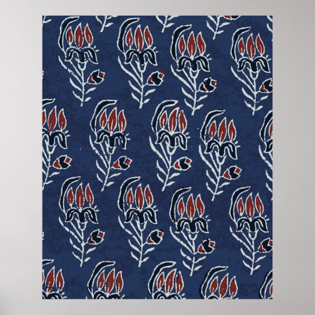 Ajrakh Pattern e block impressão Pattern e batik p (Frente)