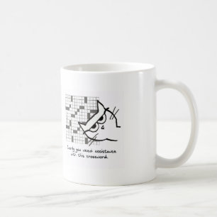 Ajudas do gato com as palavras cruzadas - caneca