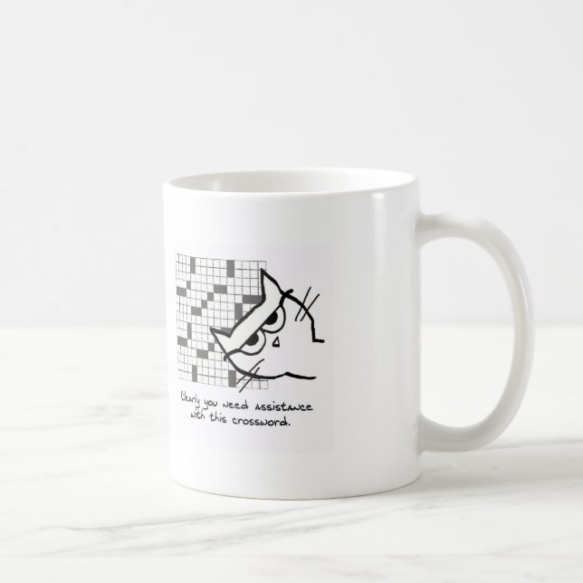Ajudas do gato com as palavras cruzadas - caneca (Direita)