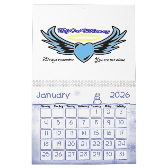 Ajude nosso calendário das crianças (Jan 2026)