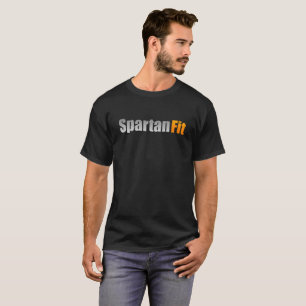 Ajustado Espartano Camisa Escura Básica