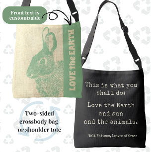 Ajustável Ame a Bolsa do Bunny Verde da Terra