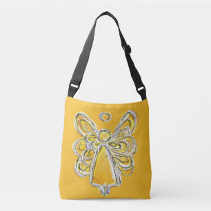 Ajustável Bolsa Anjo da Guarda Amarela Arte Bolsa Transversa