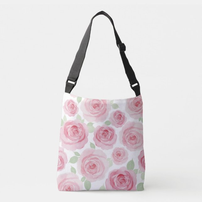 Ajustável Bolsa Artística em Aquarela Rosa (Frente)