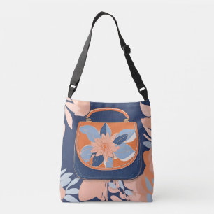 Ajustável Bolsa Azul Laranja Tropical arte de IA