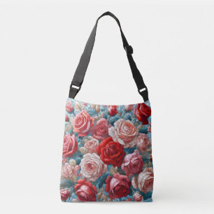 Ajustável Bolsa com Design de Rosas em Vidro Colorido