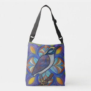 Ajustável Bolsa com pássaro de vidro colorido