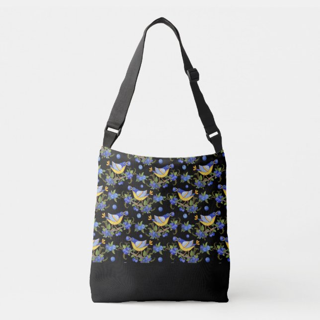 AJUSTÁVEL BOLSA CROSSBODY BLUEBERRY WHIMSICAL BLACK (Frente)