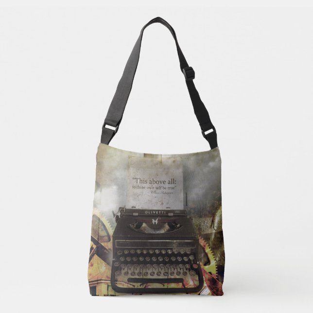 Ajustável Bolsa de Citações Carry On Steampunk Shakespeare (Frente)