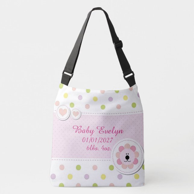 Ajustável Bolsa de ombro com estampa personalizada para bebê (Frente)