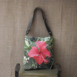 Ajustável Bolsa de Red Hibiscus