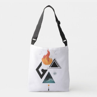Ajustável bolsa do Ombro com 4 Elementos - Terra, Ar, Fogo,