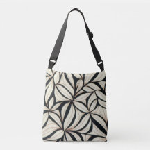 Bolsa Floral de Corpo Negro e Creme