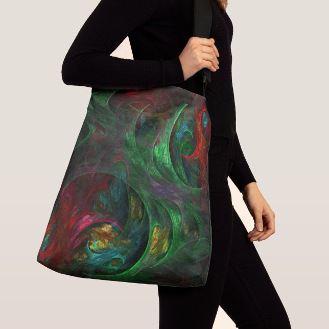 Ajustável Bolsa Genesis Verde Arte Abstrata Transversal (Close Up)