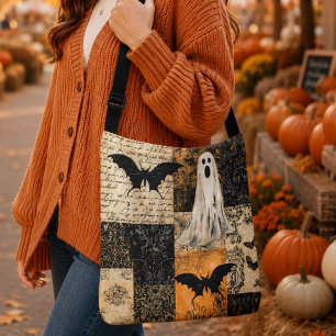 Ajustável Bolsa Gótica de Colagem de Halloween com Fantasma 