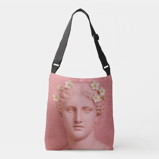 Ajustável Bolsa Grega Rosa. (Frente)