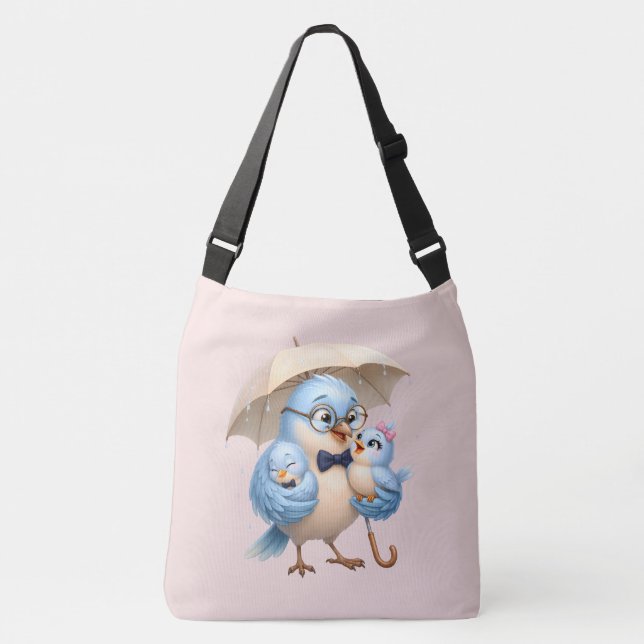 Ajustável Bolsa Mãe e Filhos do Pássaro Pai (Frente)