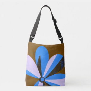Ajustável Bolsa Moderna Abstracta Floral em Azul
