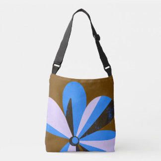 Ajustável Bolsa Moderna Abstracta Floral em Azul