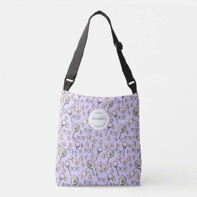 Ajustável Bolsa Pastel Roxo Doce Pequena (Frente)